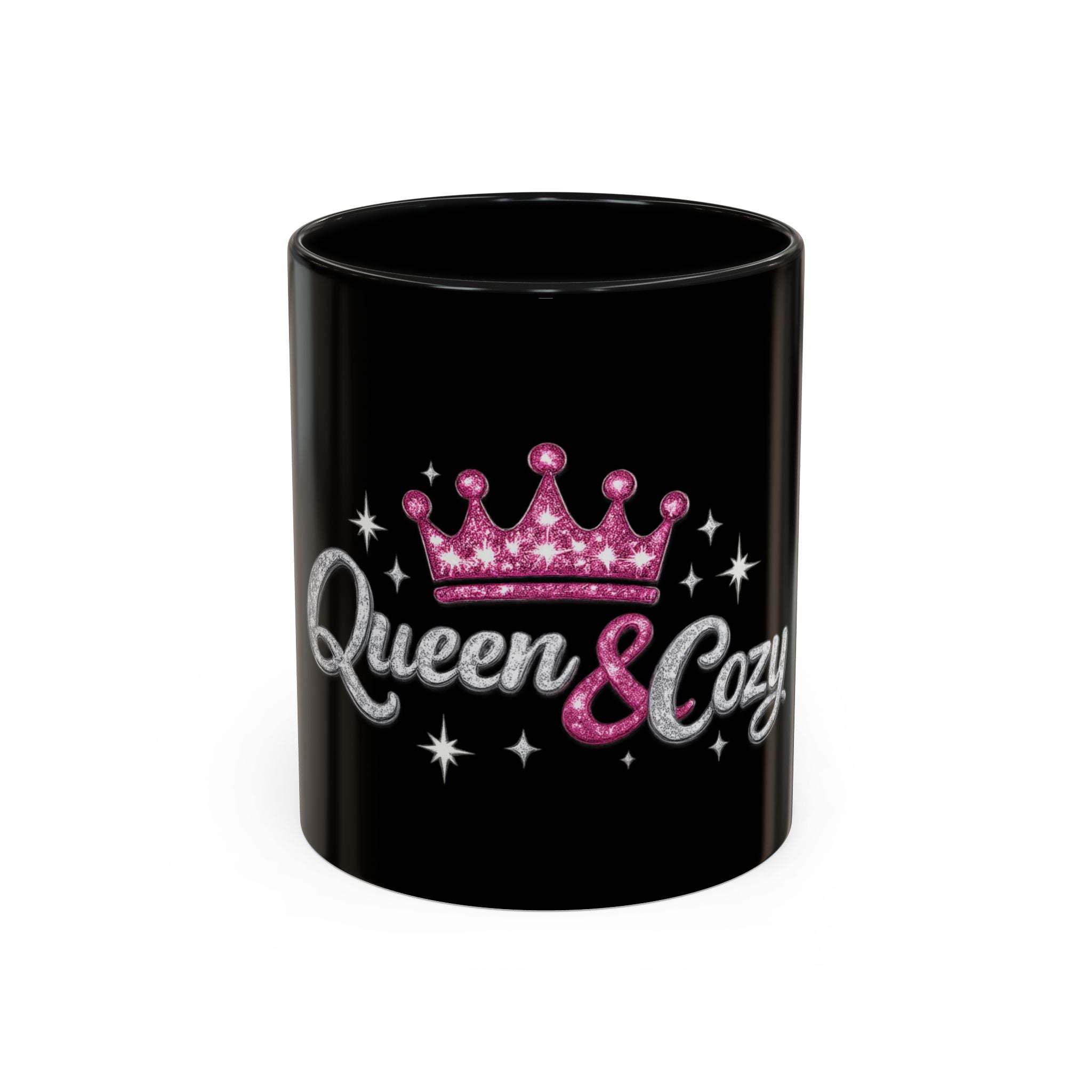 Keraaminen kahvimuki — Queen & Cozy, musta