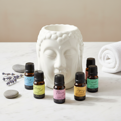 Aromaterapia aloitus + Buddha-tuoksulyhty valkoinen