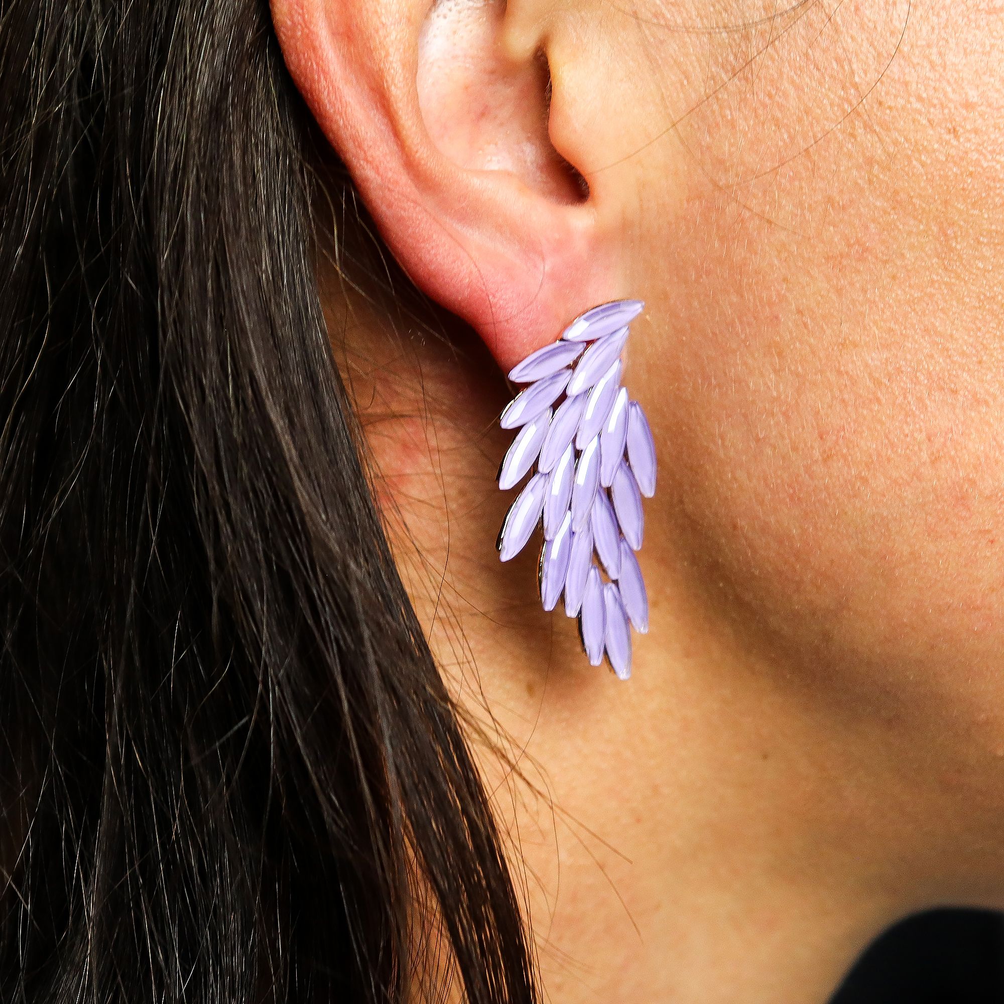 Lavender – Vintage-lasi – Enkelin siivet – Korvakorut