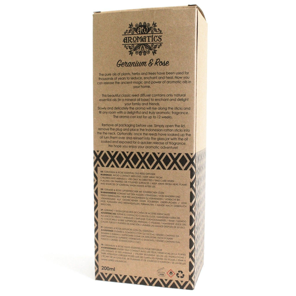 Geranium & Ruusu Huonetuoksu – Tuoksutikut 200ml
