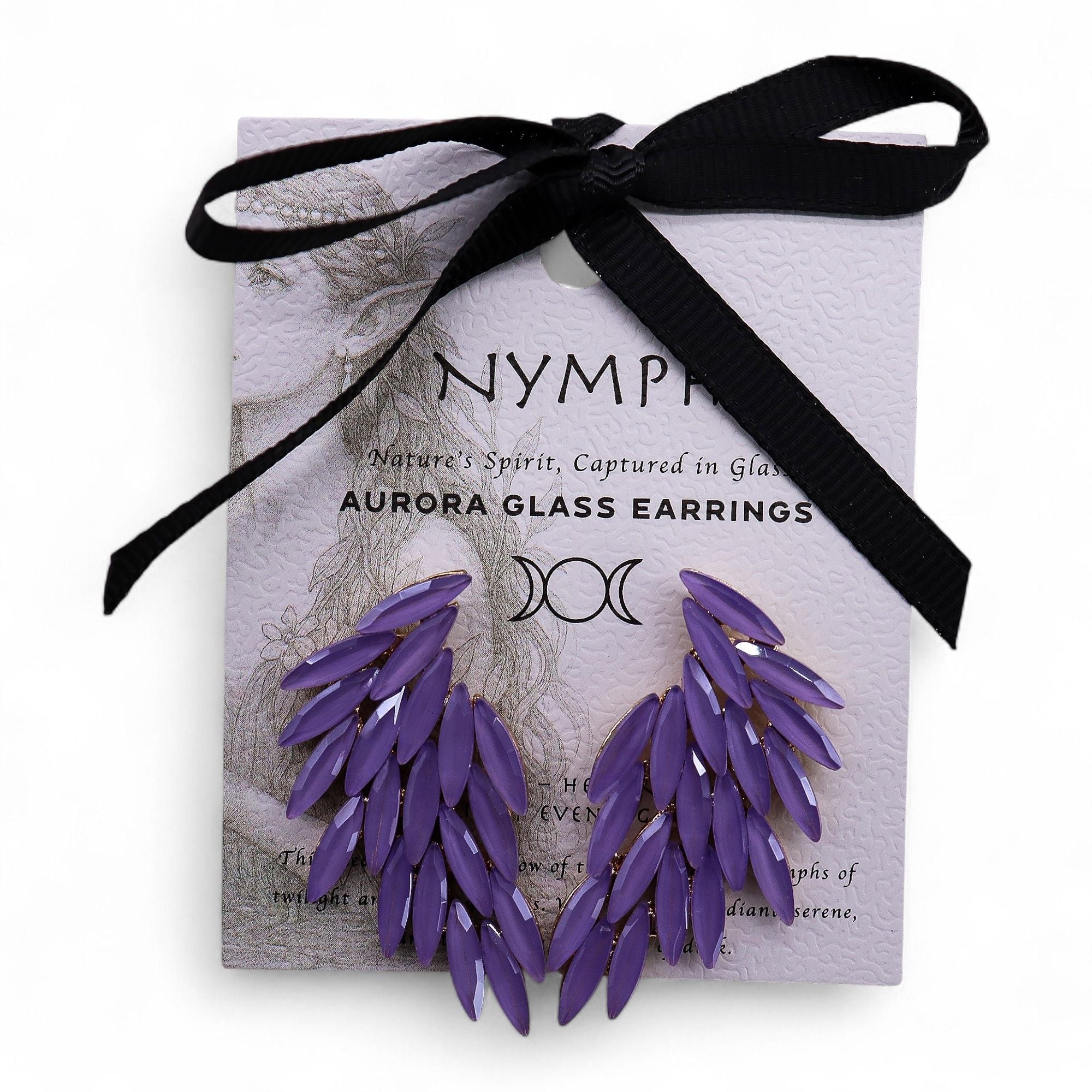 Lavender – Vintage-lasi – Enkelin siivet – Korvakorut