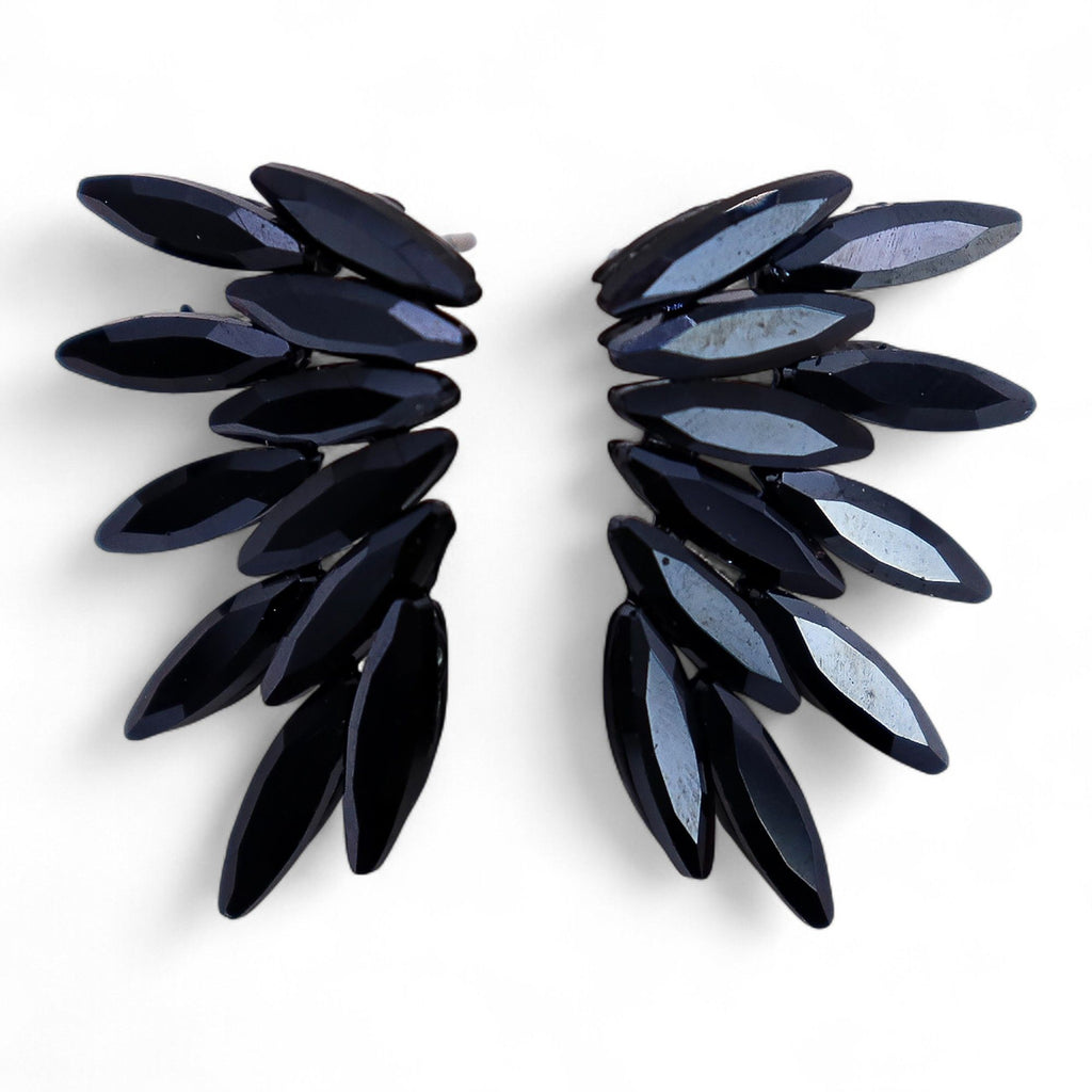 Jet Black – Vintage-lasi – Keijut – Korvakorut